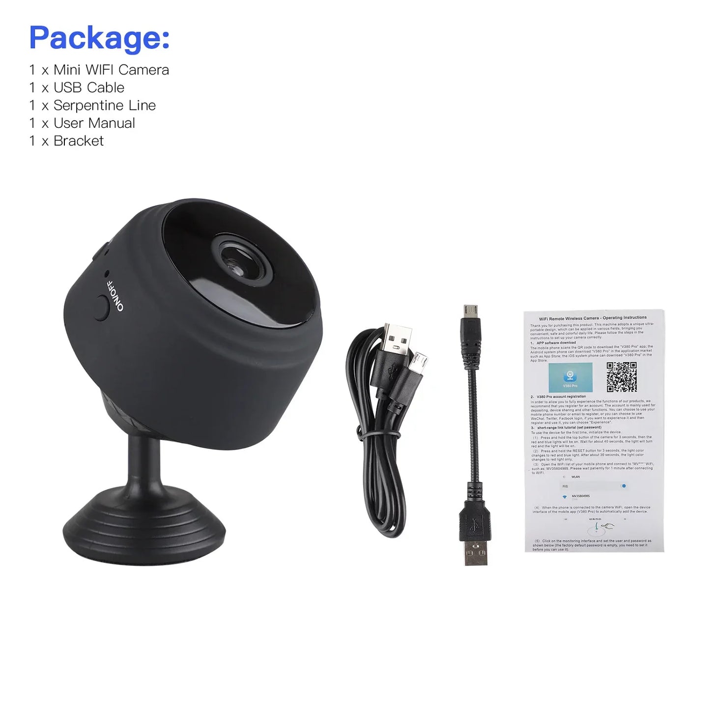 X With Love SZDUDU Mini Wireless Security Camera with night vision, full HD 720P video, motion detection, portable for home and outdoor use.