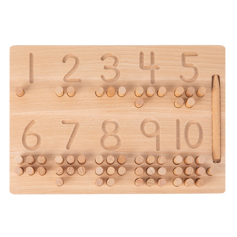 Montessori Early Education Teaching Logarithmic Board Practice Children's Educational Reading Building Blocks Description Pen Blind Writing Board Toys