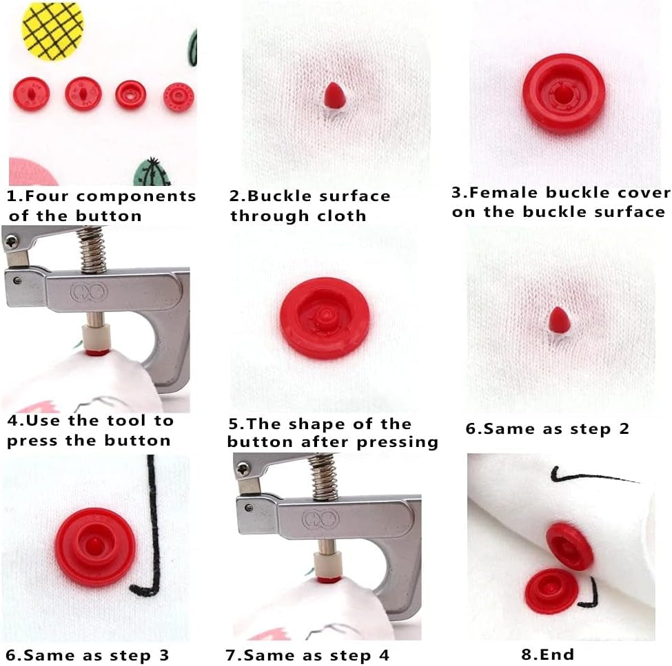 20 sets of purple T5 resin plastic snap buttons for clothing DIY, X With Love brand, with press studs for fabric fasteners.