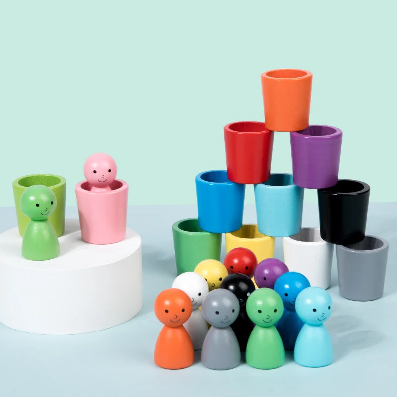 Creative ornaments rainbow wooden building blocks toys children's strength kindergarten early education wooden stacking music