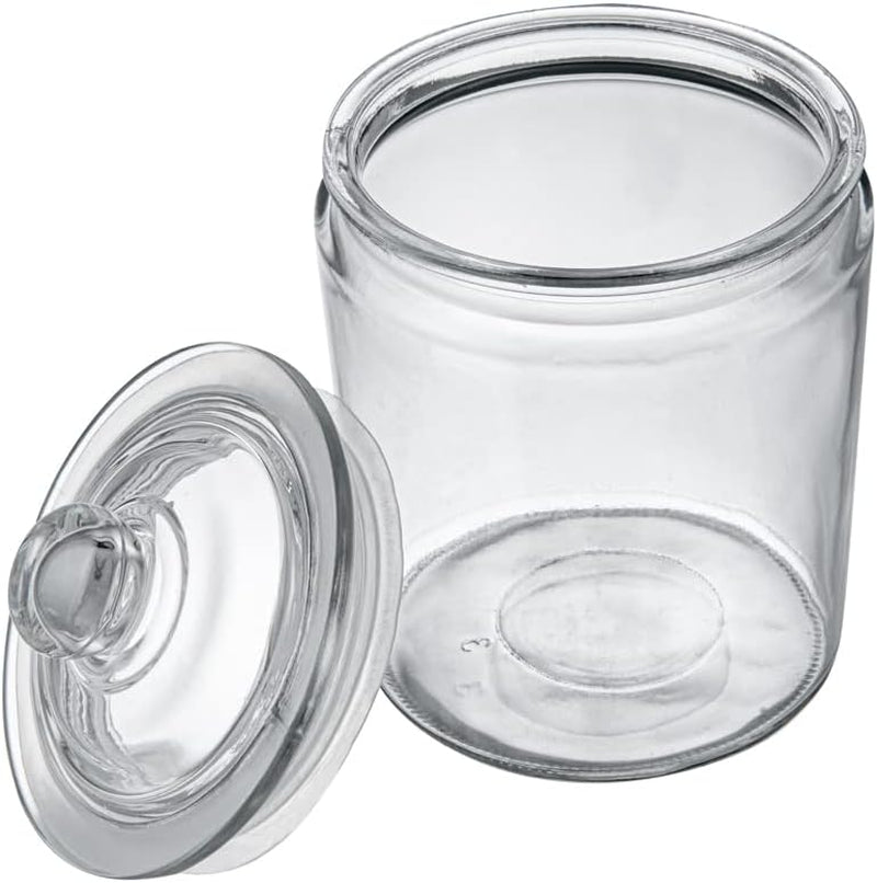 Vetri 0.5 gallon glass storage jar with knob handle lid, wide opening, airtight seal, clear dishwasher-safe cookie jar for kitchen storage