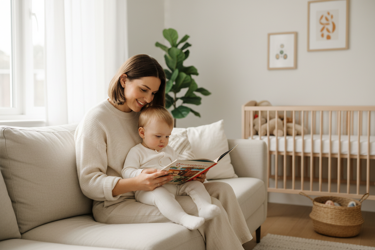 Mother and child reading hero