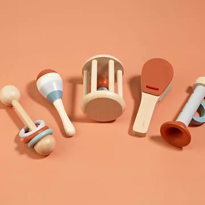 5-Piece Wooden Musical Instrument Set for Kids