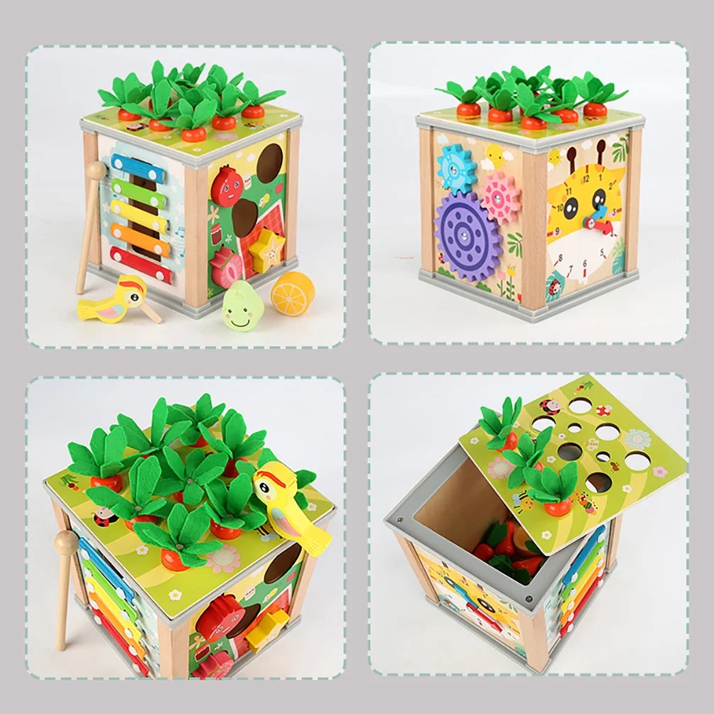 Colorful shape sorter toy for babies and toddlers from X With Love, with various shaped blocks for early learning and fun.