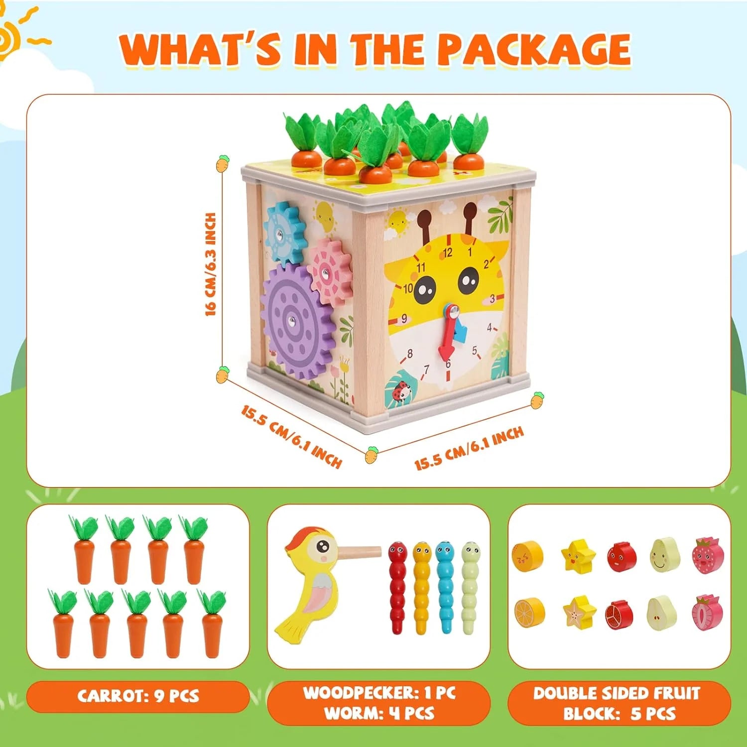Colorful shape sorter toy for babies 12-24 months by X With Love, featuring various shapes for toddler learning and development.