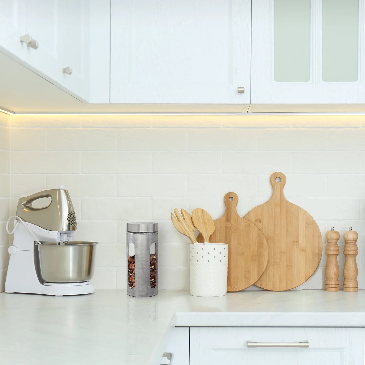 44oz stainless steel canister with clear window from X With Love, featuring a modern design and secure lid for kitchen storage.