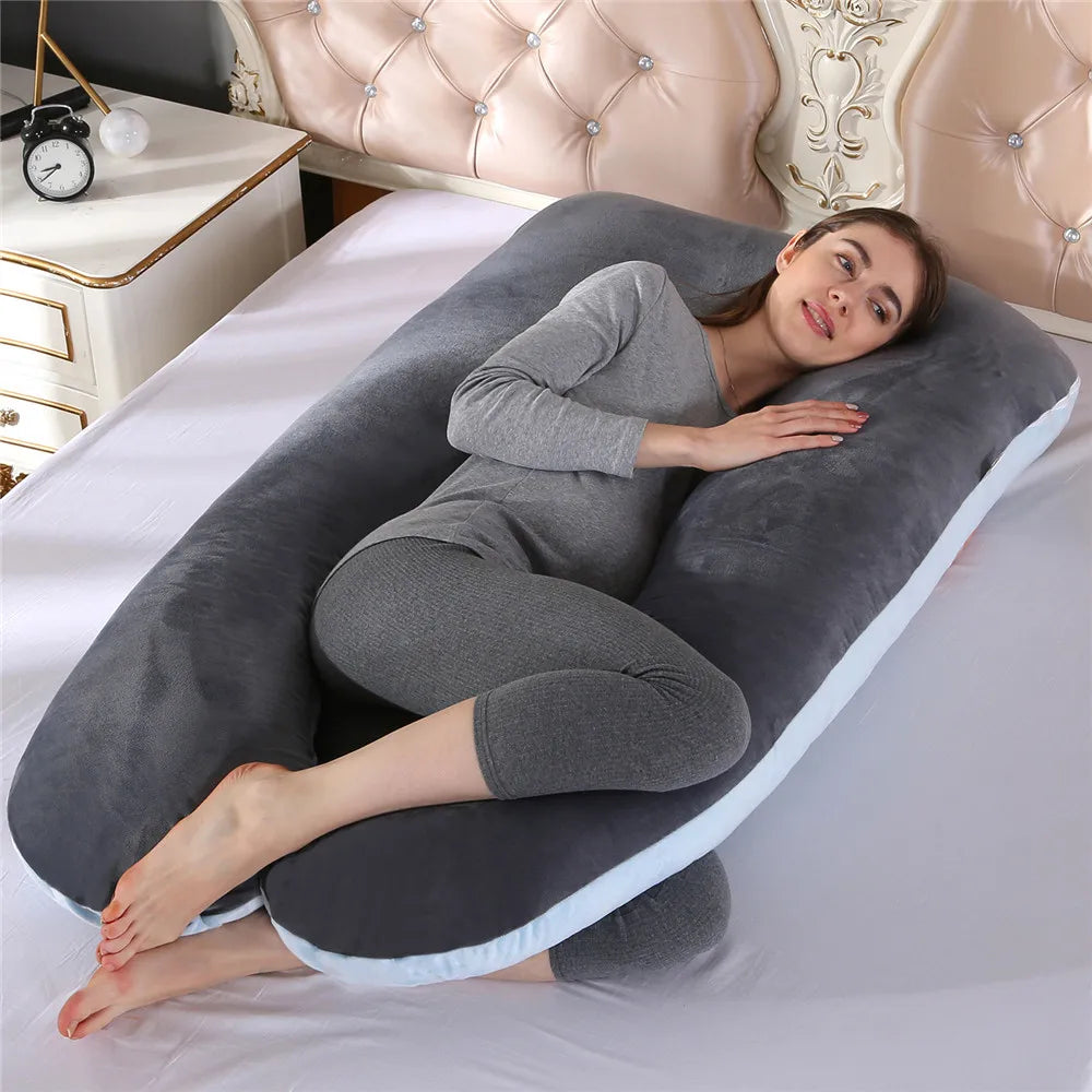 Comfortable 1.3kg cotton pregnancy pillow by My Store, designed for maternity support, breastfeeding, and nursing comfort.