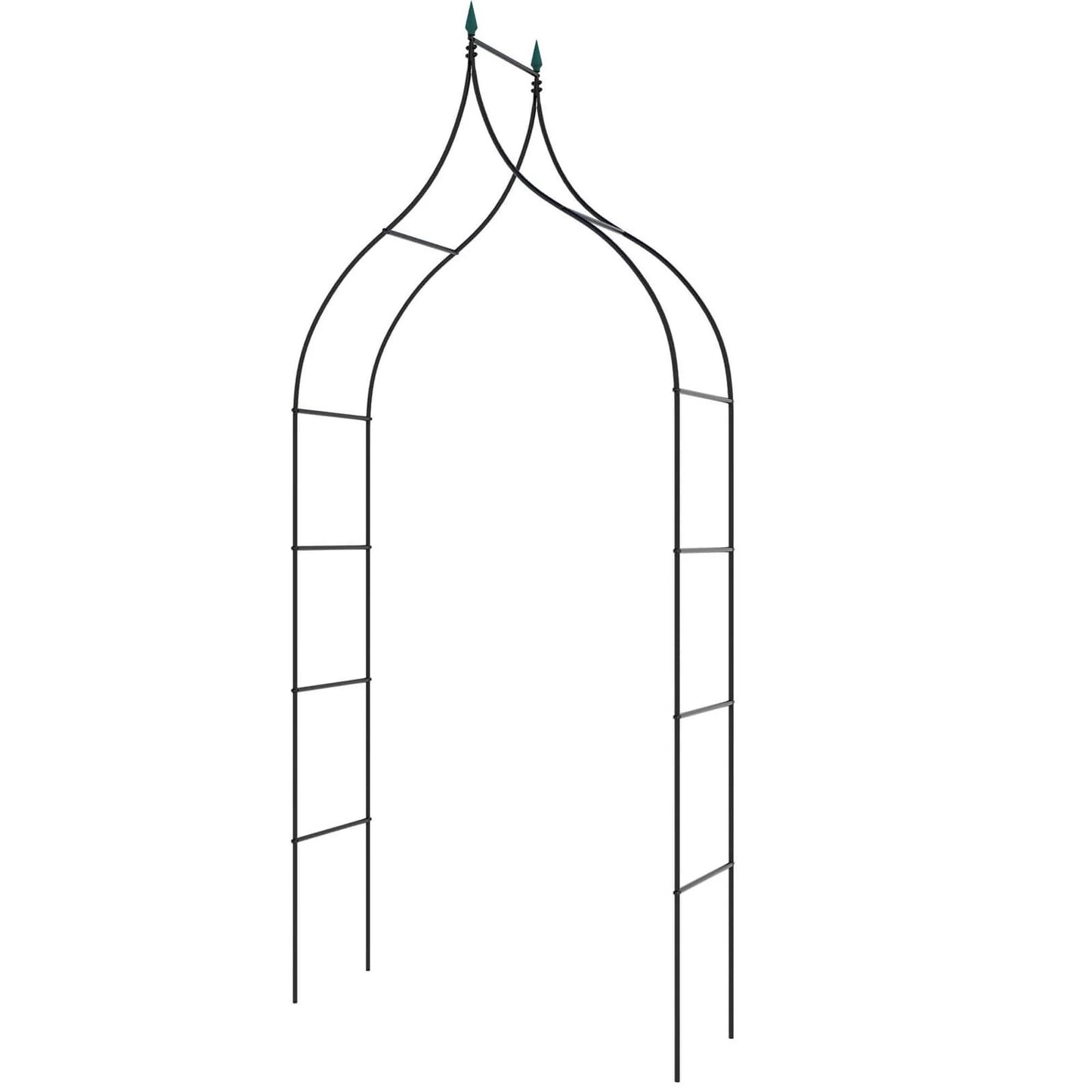 Steel garden arch rose arbor with climbing plants, outdoor garden structure, decorative metal garden arch by X With Love.