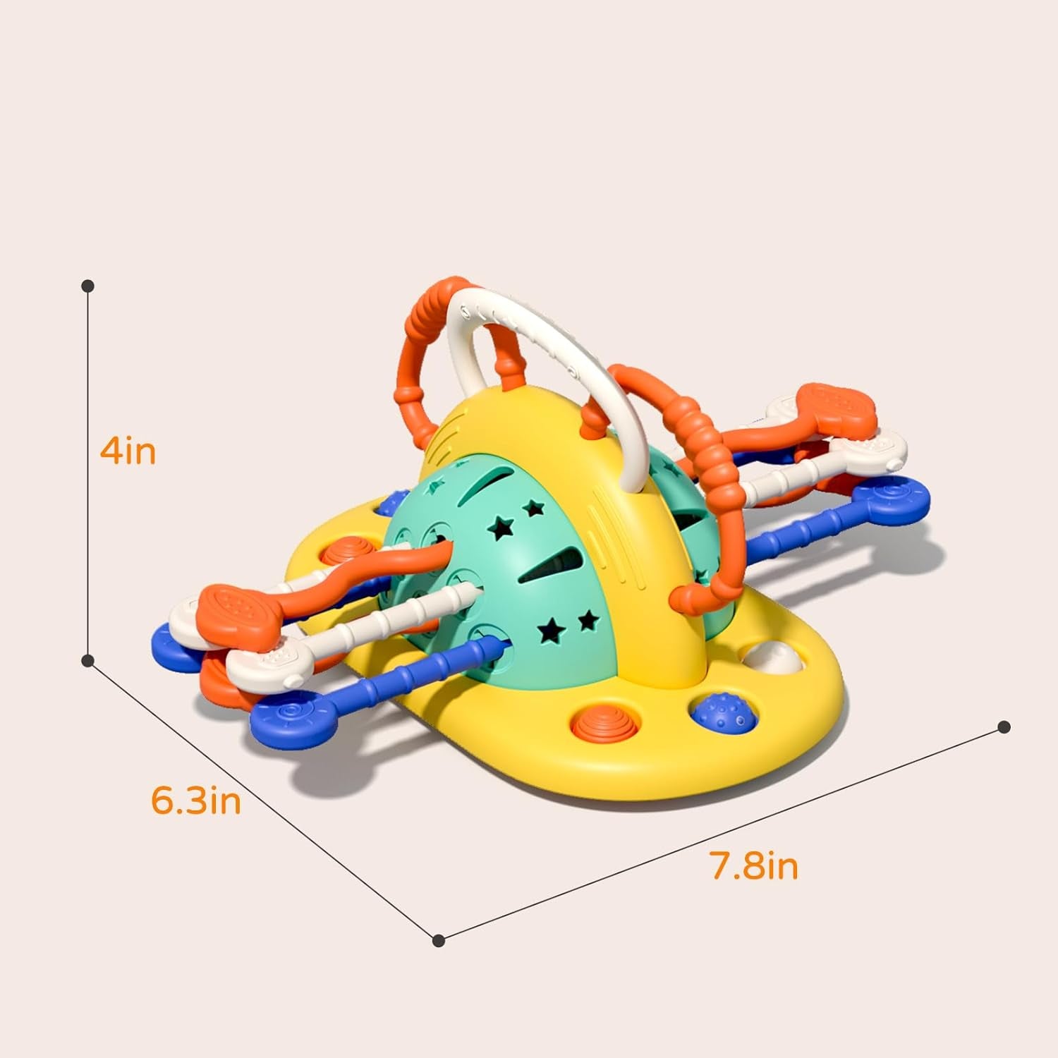 X With Love high chair sensory toy for babies and toddlers, food-grade silicone activity with suction cup for fine motor skills.