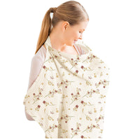 X With Love muslin nursing cover for breastfeeding, breathable 100% cotton, with rigid hoop, versatile carseat canopy in Posy pattern