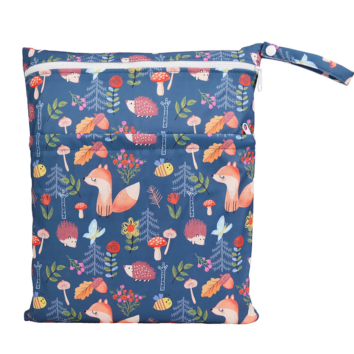 Waterproof wet dry bag by X With Love with two zippers, suitable for baby diapers and nappies, measuring 36cm by 29cm.