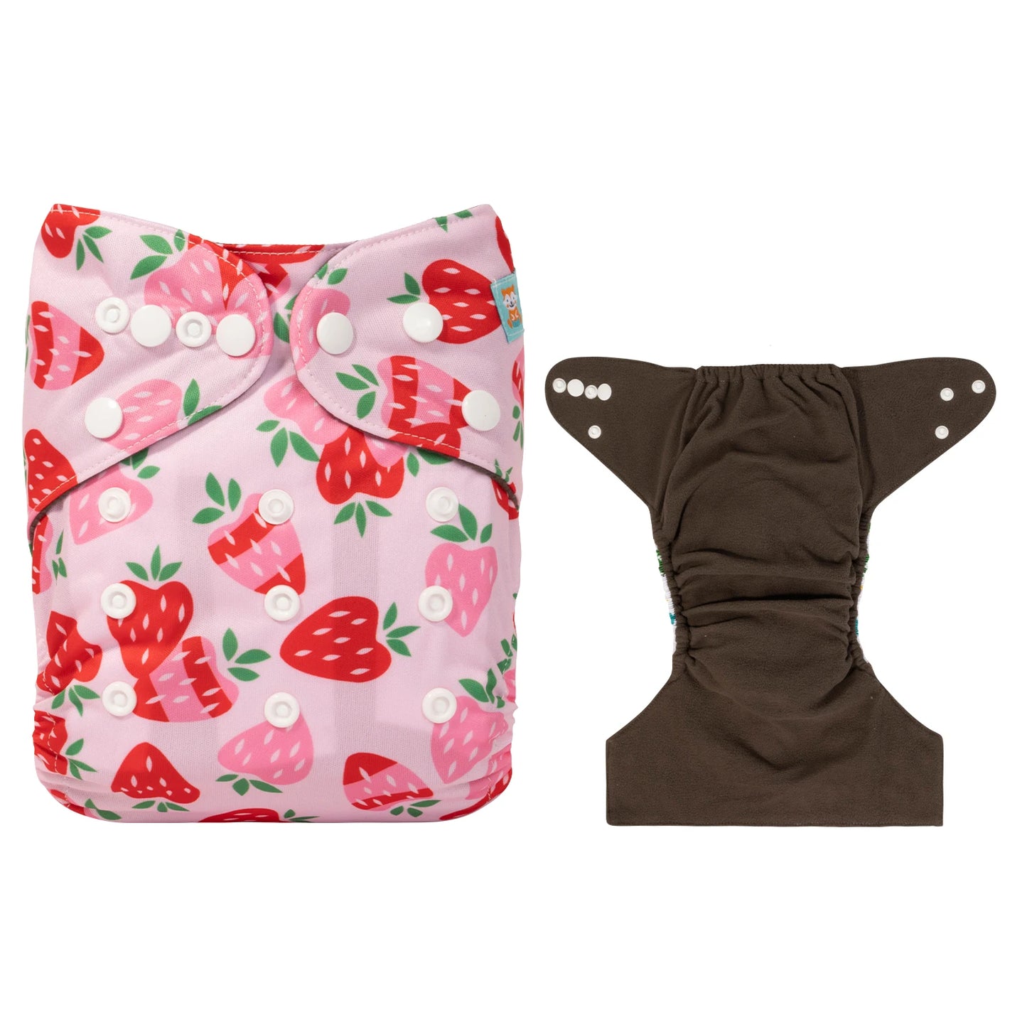 Reusable bamboo charcoal baby cloth diaper shell with adjustable snaps, suitable for babies 3-15kg, by X With Love.