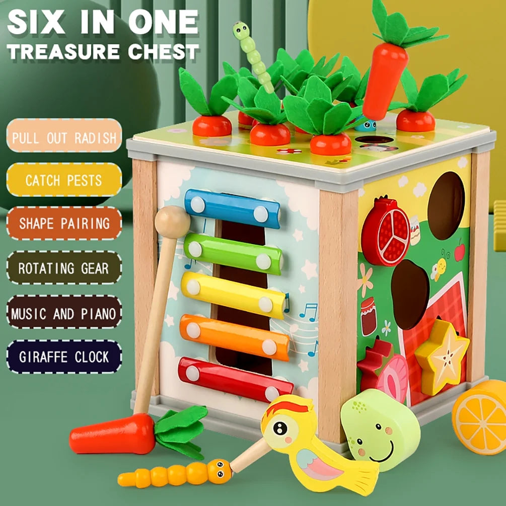 Colorful shape sorter toy for babies 12-24 months by X With Love, featuring Montessori design for toddlers 1-2 years old.