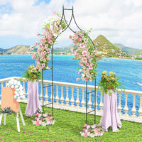 Steel garden arch rose arbor with climbing plants, outdoor garden decorative structure by X With Love