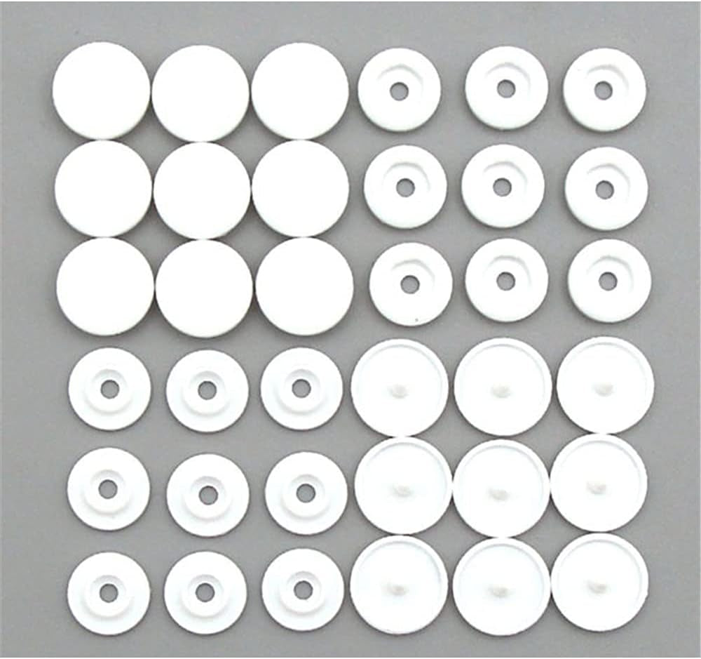 20 sets of white T5 resin plastic snap buttons for clothing DIY, featuring press studs by X With Love.