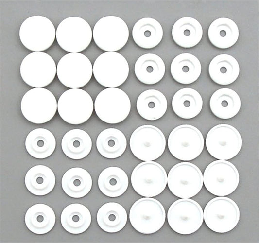 20 sets of white T5 resin plastic snap buttons for clothing DIY, featuring press studs by X With Love.