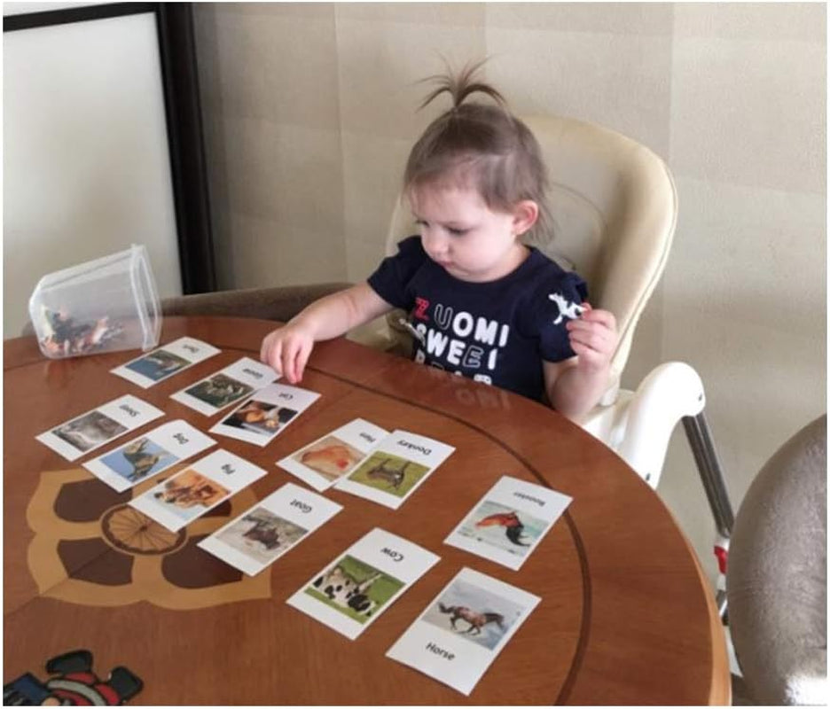 Marine animal matching game cards from X With Love Montessori, featuring colorful marine creatures for preschool learning and language development.