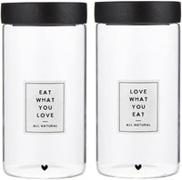 Set of two 44-ounce glass food storage containers from X With Love, ideal for pantry organization and keeping food fresh