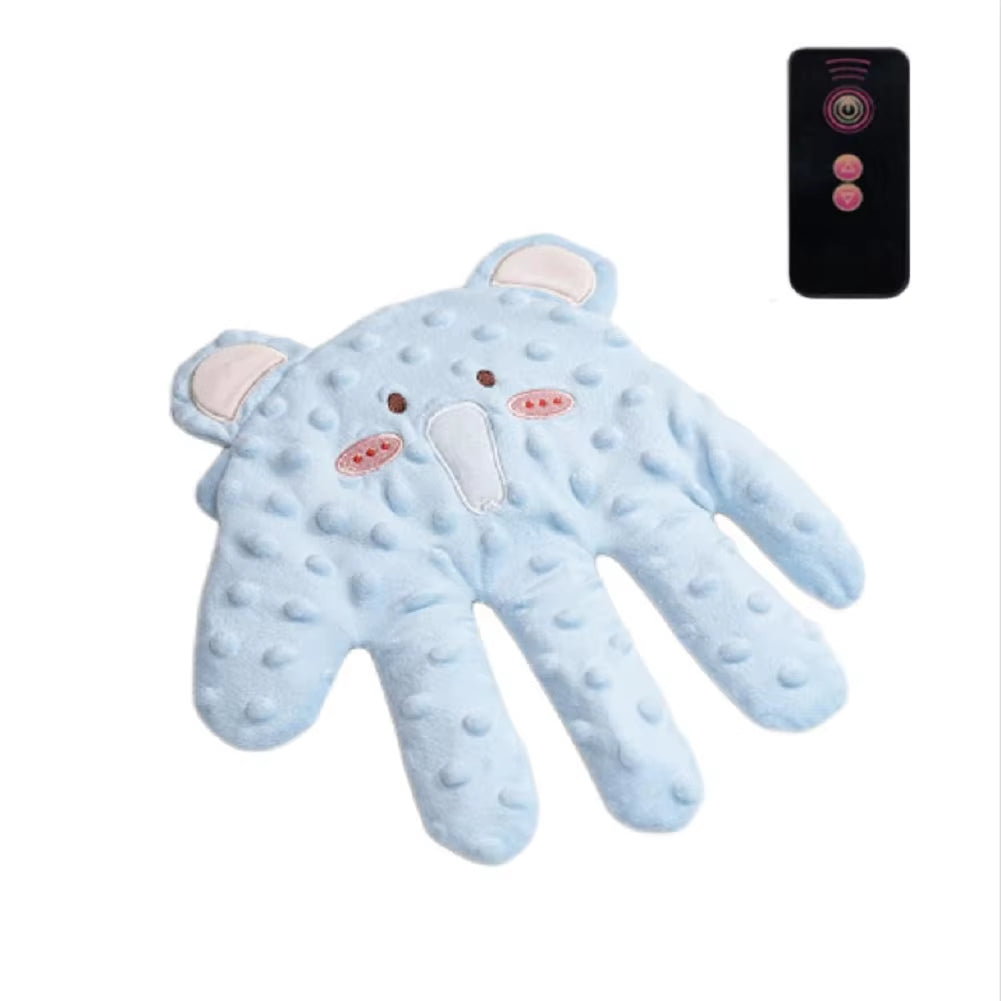 My Store soothing baby sleep aid pillow with calming palms and remote control, designed to help infants and toddlers sleep peacefully.