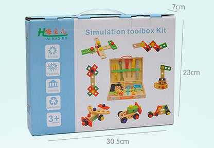 Wooden Assembling Chair Montessori Toys Baby Educational Wooden Toy Preschool Multifunctional Variety Nut Combination Chair Tool