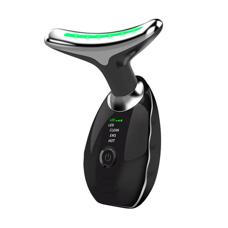 Wavy Chic Beauty Facial Massager by X With Love featuring 7 color LED lights, microcurrent face and neck skin firming device.