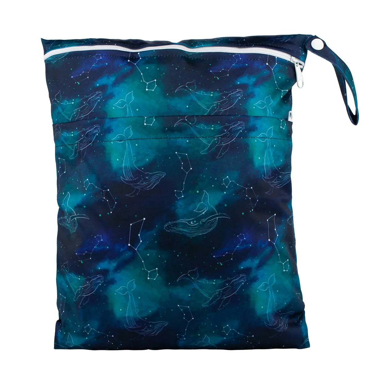 X With Love waterproof wet dry bag with two zippers for baby diapers, reusable, 36cm by 29cm, waterproof and portable.