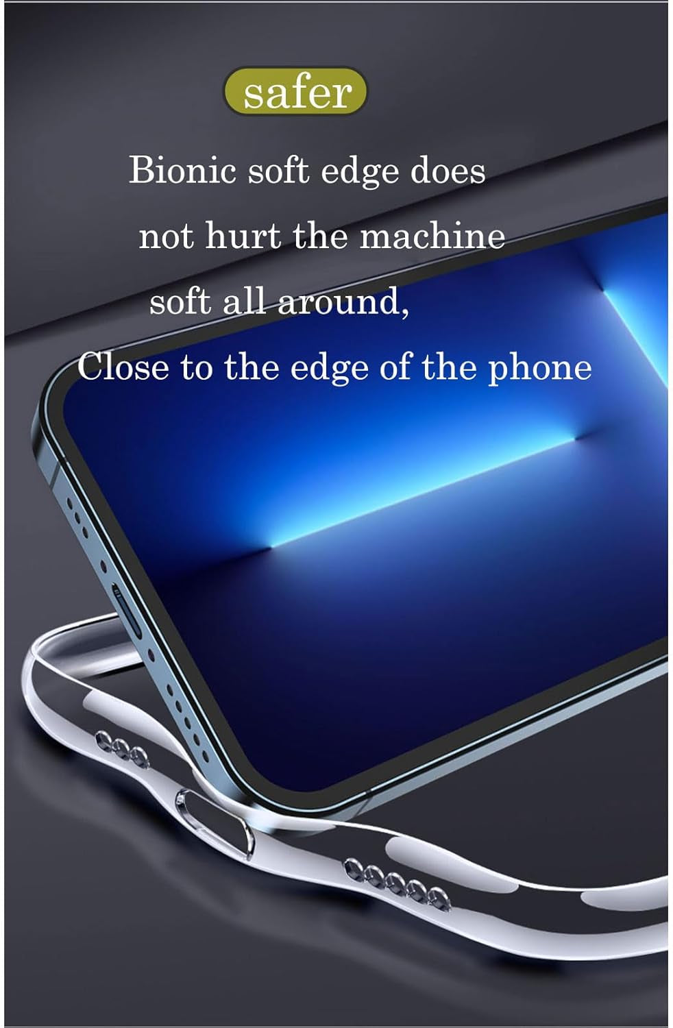 Clear shockproof silicone bumper case for Doogee N55 Pro, flexible TPU cover with transparent protective design by X With Love