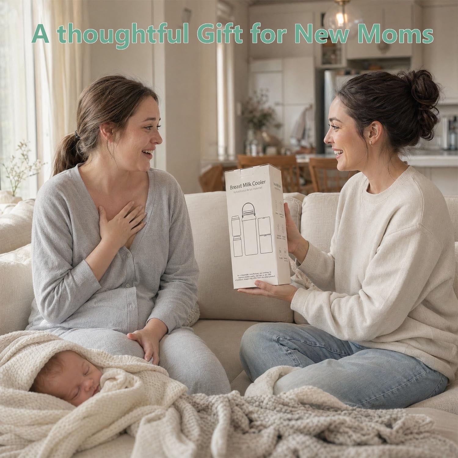 Portable X With Love breast milk cooler bottle with two 22oz bottles, showing 360° cooling and travel-friendly design.