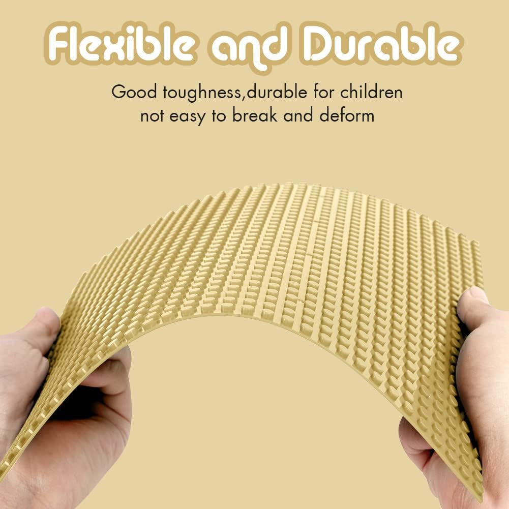 Six 10x10 inch classic building baseplates for kids, compatible with major brick brands, sturdy and safe for ages 3 and up.