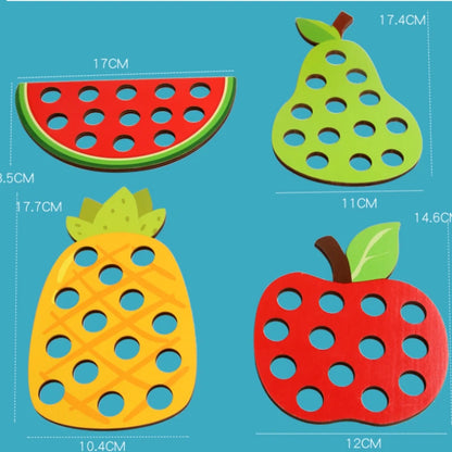 Wooden Fruit Threading Board for Kids (Ages 4–6)