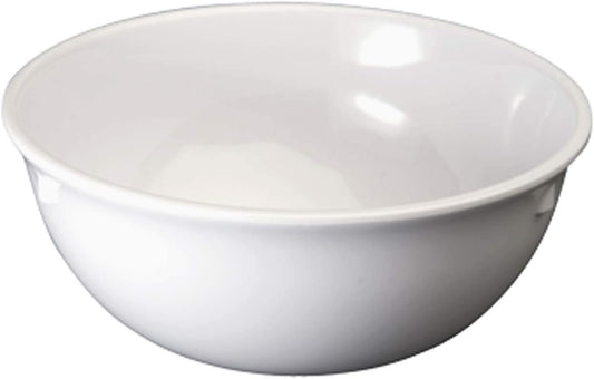 Set of 12 white 15 oz commercial-grade melamine Nappies bowls by X With Love, durable and ideal for serving food.