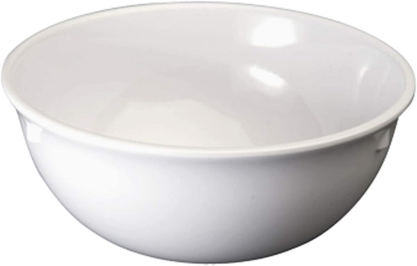 Set of 12 white 15 oz commercial-grade melamine Nappies bowls by X With Love, durable and ideal for serving food.