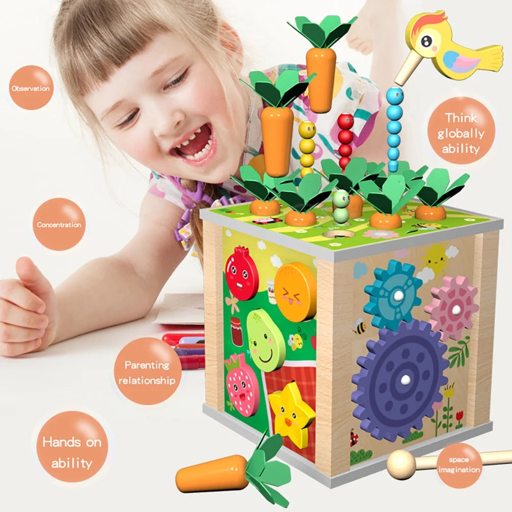 Colorful baby shape sorter toy by X With Love, designed for 12-24 month toddlers to develop fine motor skills and early learning.