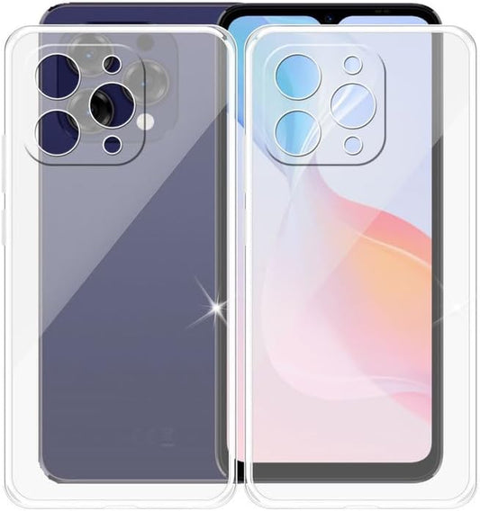 Transparent shockproof silicone bumper case for Doogee N55 Pro, flexible TPU cover with soft, clear protective shell from X With Love.