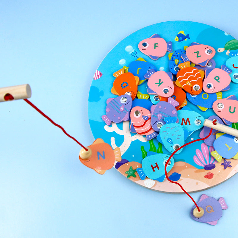 Wooden Magnetic Fishing Toys For Boys And Girls And Children