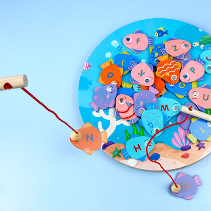 Wooden Magnetic Fishing Toys For Boys And Girls And Children