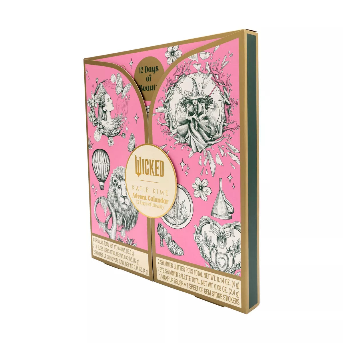 X With Love Wicked Cosmetic Set from Centric Beauty LLC, Wicked 12 Days of Beauty Advent Calendar with makeup and skincare products.