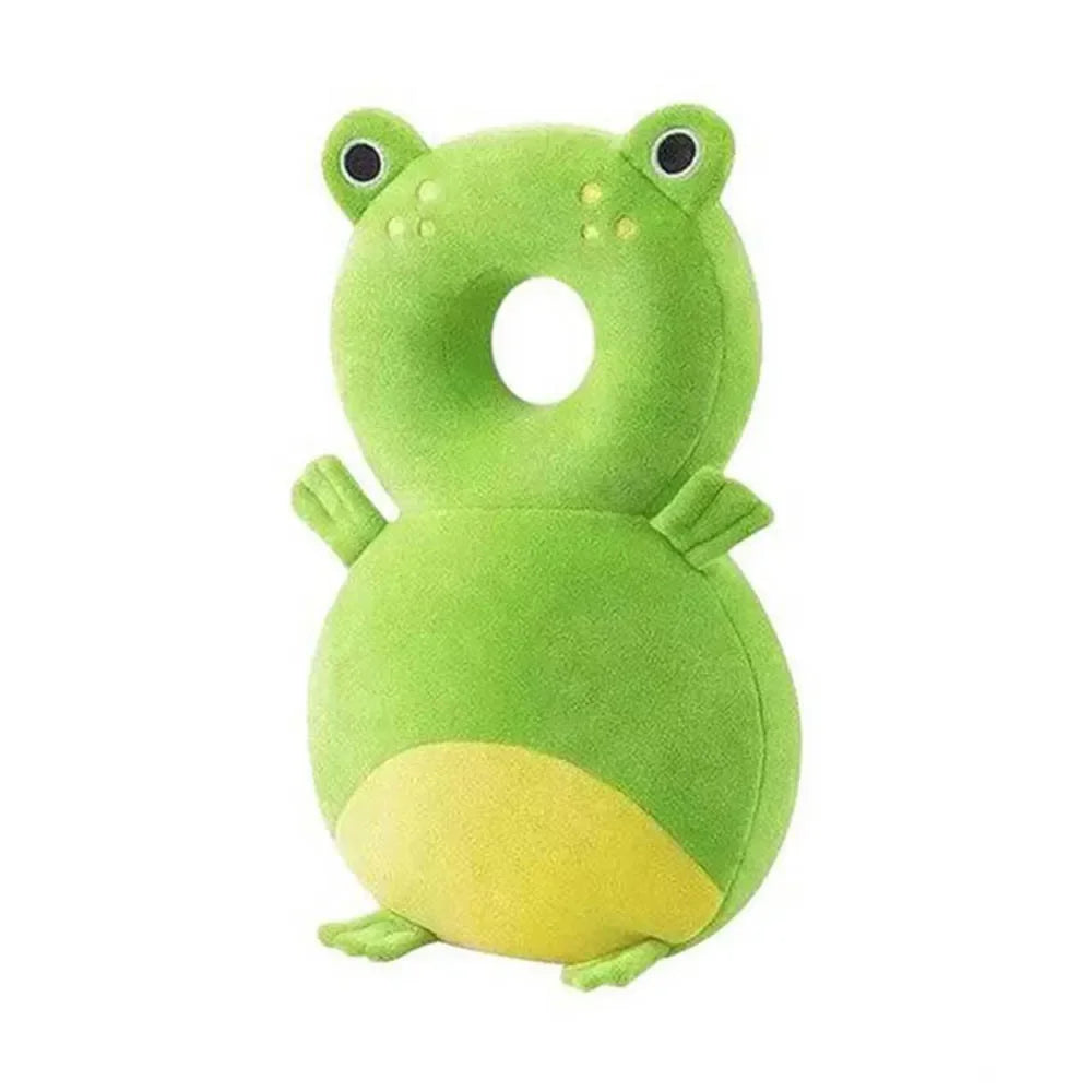 Soft cartoon baby head protection cushion and security pillow backpack for newborns and toddlers, with comfortable headrest padding.