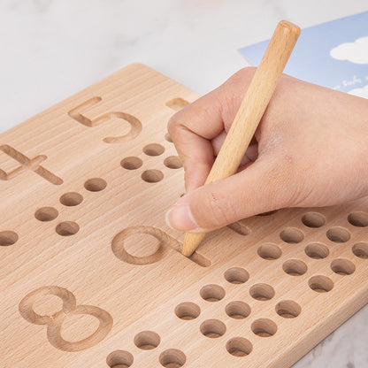 Montessori Early Education Teaching Logarithmic Board Practice Children's Educational Reading Building Blocks Description Pen Blind Writing Board Toys