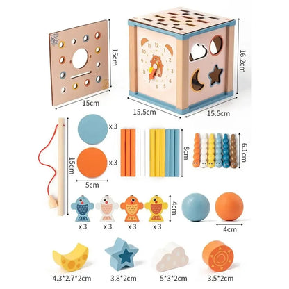 Montessori Early Education Busy Box Early Education Enlightenment Multi functional Fishing Matching Treasure Box Wooden Toys