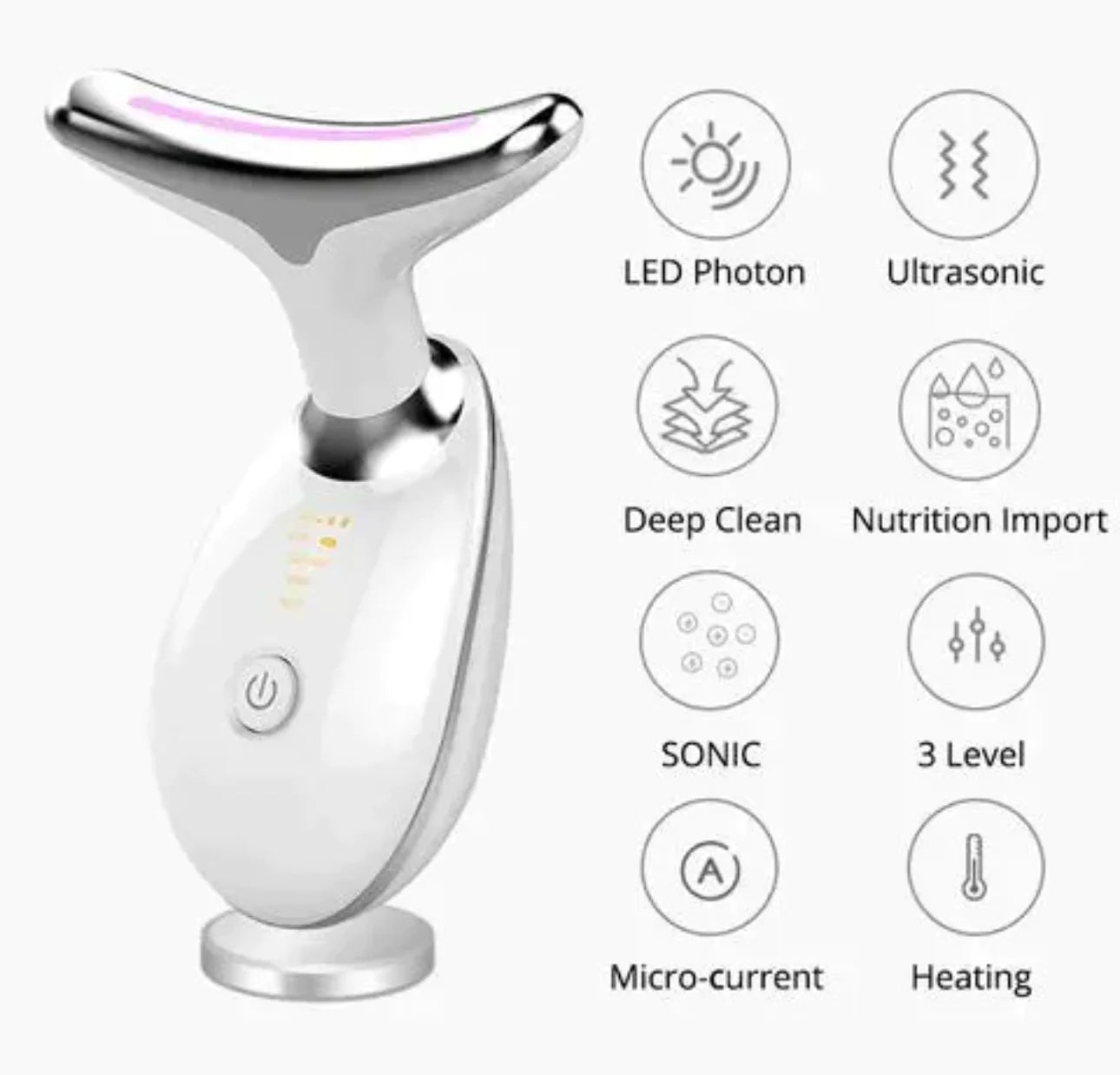 Wavy Chic Beauty facial massager by X With Love with seven color options, microcurrent skin firming device for face and neck.