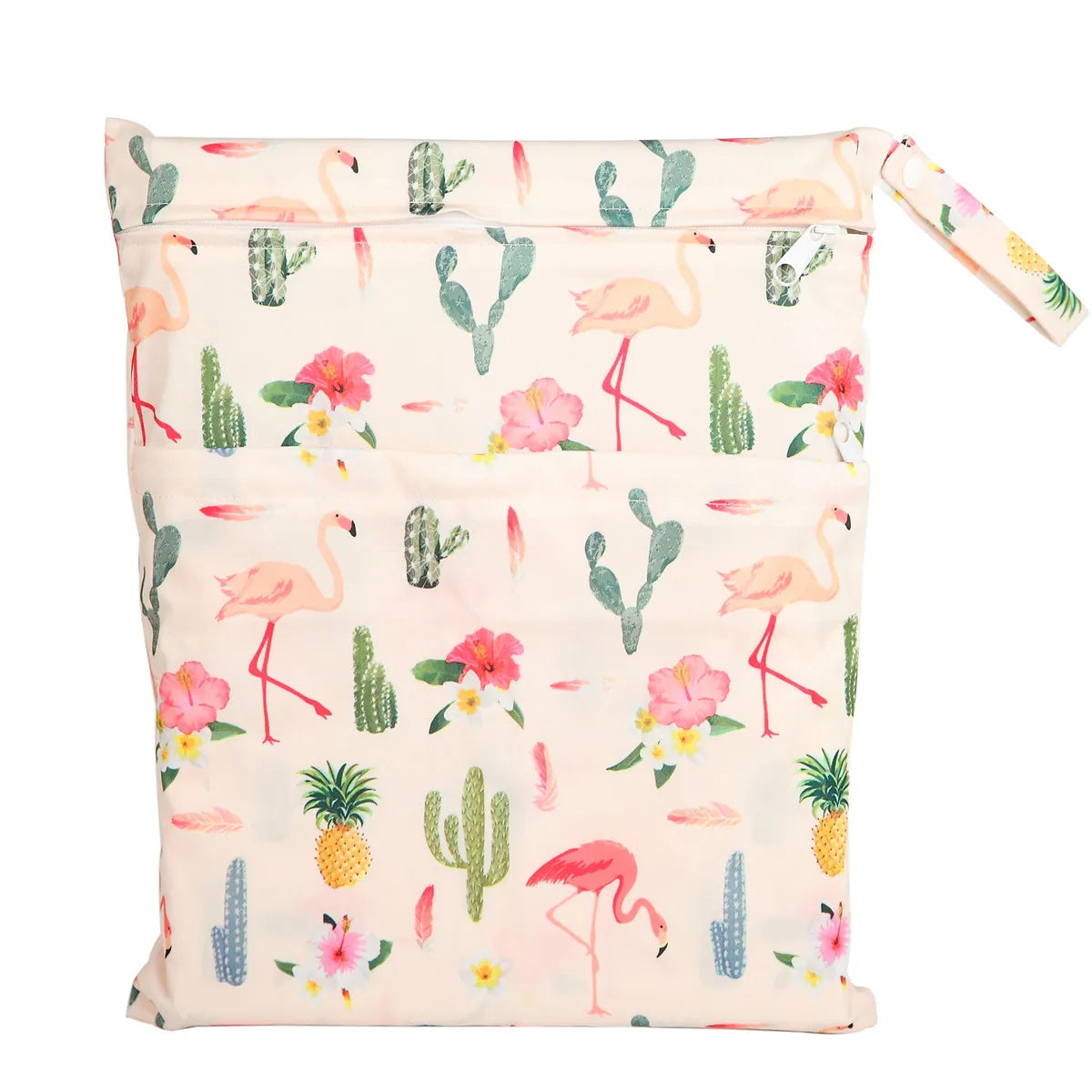 Reusable waterproof wet dry bag with two zippers for baby diapers, 36cm by 29cm, by X With Love.