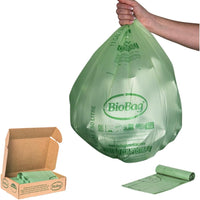 Set of 48 tall kitchen compostable trash bags by X With Love, 13-gallon capacity, BPI certified, made in USA, food scrap bin liners.