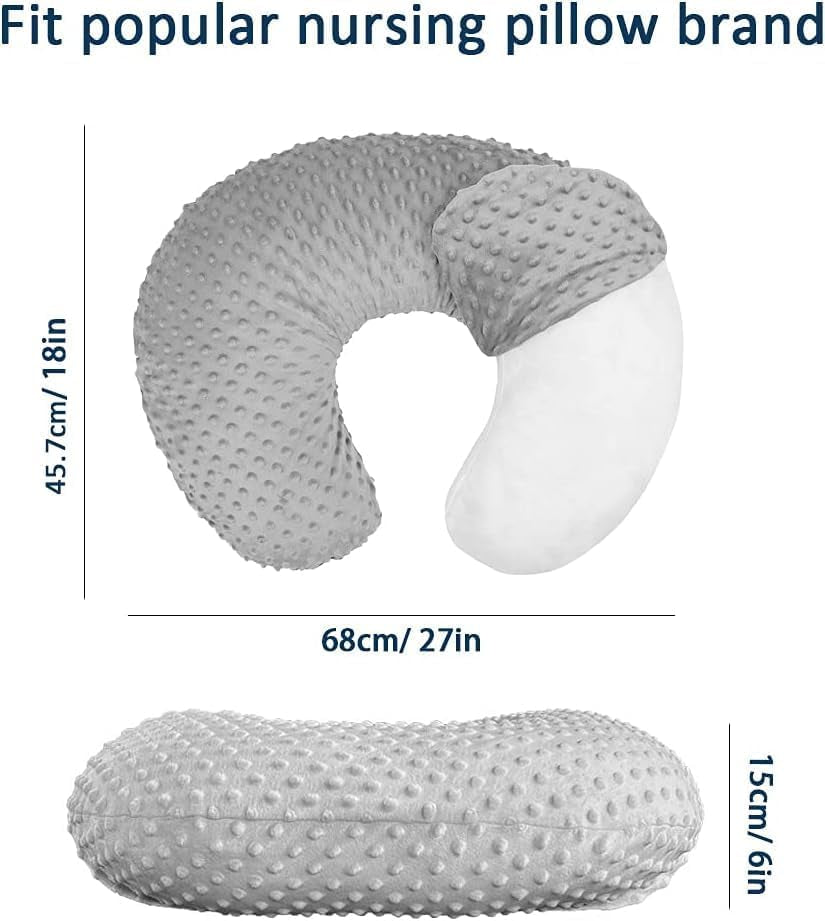 X With Love Minky Nursing Pillow Cover in Daisy print, U-shape breastfeeding pillow slipcover for baby boys and girls.