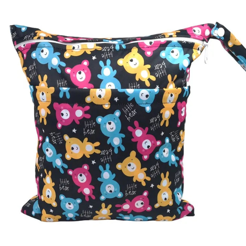 Wet dry bag with two zippers from X With Love, waterproof reusable diaper bag for baby nappies, 36cm by 29cm
