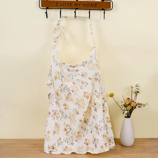 Breathable cotton baby nursing cover by X With Love, soft muslin breastfeeding blanket for privacy and comfort during feeding.