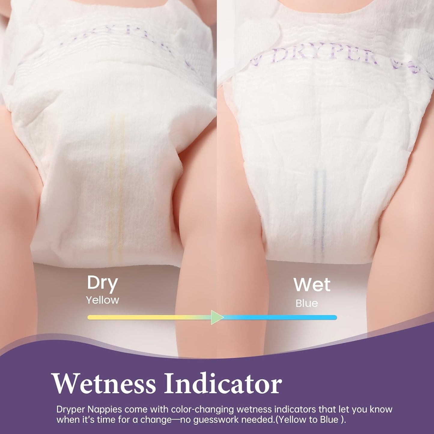 Disposable newborn size 3 baby diapers from X With Love with 3D leak guards, wetness indicator, ultra-soft, thin, fast absorption, 150 count