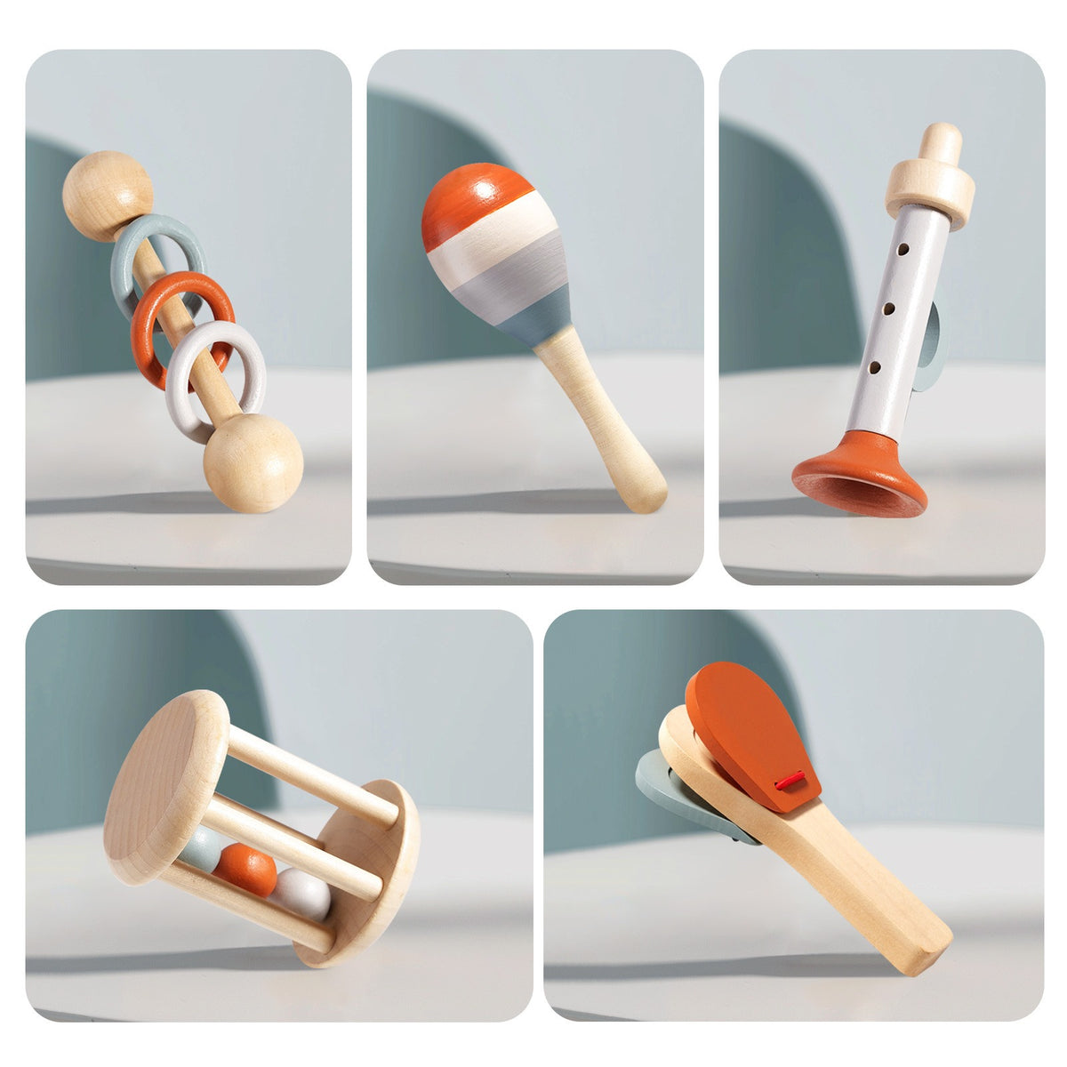 5-Piece Wooden Musical Instrument Set for Kids