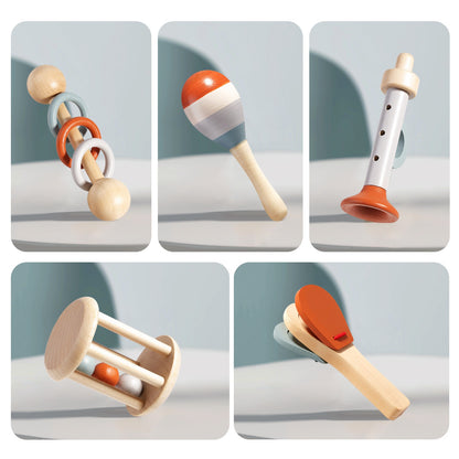 5-Piece Wooden Musical Instrument Set for Kids