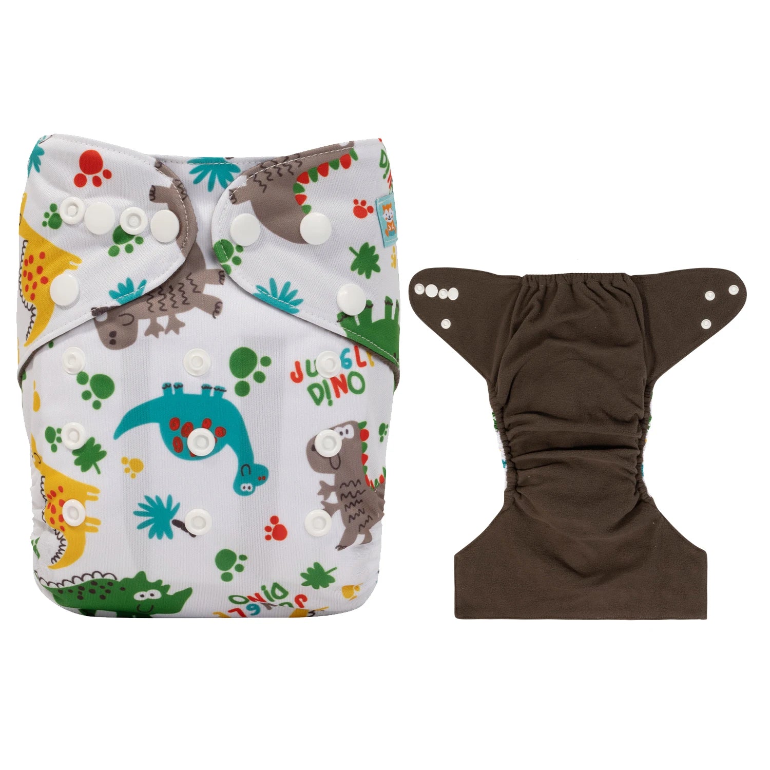 Reusable bamboo charcoal baby cloth diaper shell from X With Love with snaps and adjustable size for babies 3-15kg.
